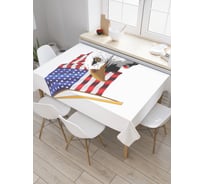 Прямоугольная скатерть JoyArty Орел на флаге америки из сатена tc_20696_120x145