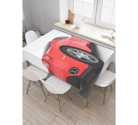 Прямоугольная скатерть JoyArty Красный спорткар из сатена tc_9924_120x145 1