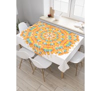 Прямоугольная скатерть JoyArty Красочный цветочный узор из сатена tc_19290_120x145