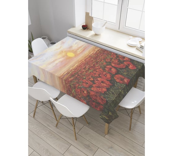 Прямоугольная скатерть JoyArty Кровавые маки из сатена tc_9191_120x145 1