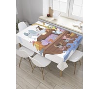 Прямоугольная скатерть JoyArty Красочный ковчег из сатена tc_9428_120x145