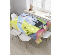 Прямоугольная скатерть JoyArty Олени в красочном лесу из сатена tc_35961_120x145