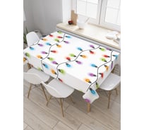 Прямоугольная скатерть JoyArty Новогодние гирлянды из сатена tc_37056_120x145