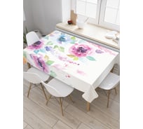 Прямоугольная скатерть JoyArty Под падающими цветами из сатена tc_29783_120x145