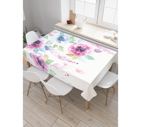 Прямоугольная скатерть JoyArty Под падающими цветами из сатена tc_29783_120x145 1
