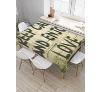 Прямоугольная скатерть JoyArty Надпись Наслаждайся любовью на стене из сатена tc_4618_120x145