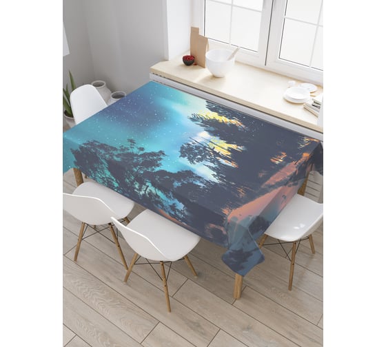 Прямоугольная скатерть JoyArty Ночное сияние из сатена tc_23056_120x145 1