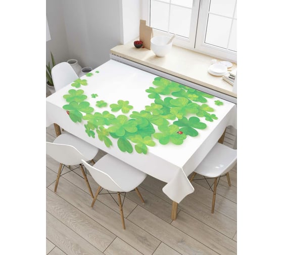 Прямоугольная скатерть JoyArty Клеверная луна из сатена tc_6111_120x145