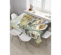 Прямоугольная скатерть JoyArty Лодки на причале из сатена tc_36492_120x145