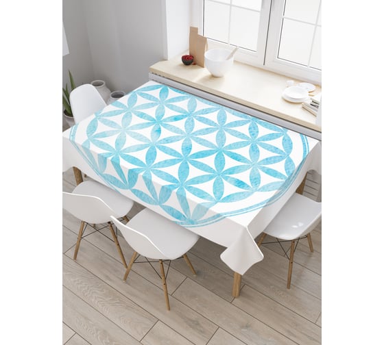 Прямоугольная скатерть JoyArty Круглая цветочная решетка из сатена tc_19505_120x145 1