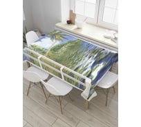 Прямоугольная скатерть JoyArty Окно на море из сатена tc_7962_120x145