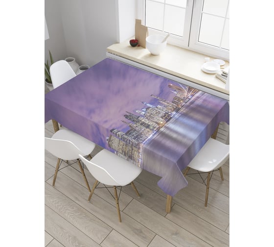 Прямоугольная скатерть JoyArty Ночная панорама Нью-Йорка из сатена tc_32506_120x145 1