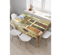 Прямоугольная скатерть JoyArty Окна старого дома из сатена tc_37896_120x145