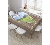 Прямоугольная скатерть JoyArty Окошко из клозета из сатена tc_35209_120x145