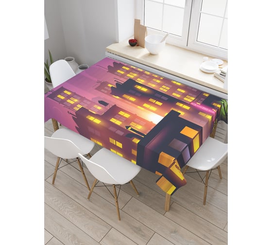Прямоугольная скатерть JoyArty Окна жилого квартала из сатена tc_31385_120x145 1