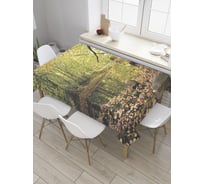 Прямоугольная скатерть JoyArty Осеннее озеро из сатена tc_31564_120x145