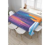 Прямоугольная скатерть JoyArty Лиса в снегу из сатена tc_6638_120x145