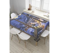 Прямоугольная скатерть JoyArty Окно Рождества из сатена tc_7967_120x145