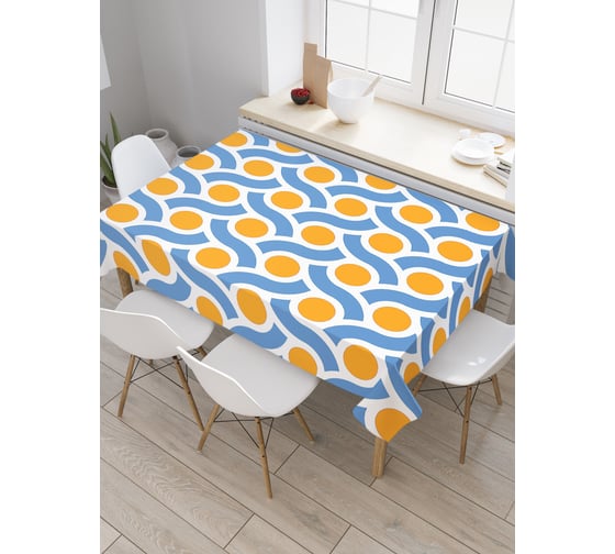 Прямоугольная скатерть JoyArty Плетеные горошки из сатена tc_36538_120x145 1