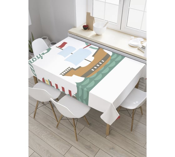 Прямоугольная скатерть JoyArty На палубе из сатена tc_34596_120x145 1