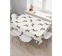 Прямоугольная скатерть JoyArty Падение оленей из сатена tc_9558_120x145
