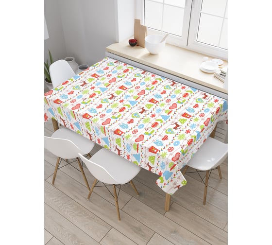 Прямоугольная скатерть JoyArty Подвешенные игрушки из сатена tc_37084_120x145 1