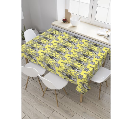 Прямоугольная скатерть JoyArty Орнаментное цветение из сатена tc_34688_120x145 1