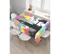 Прямоугольная скатерть JoyArty Лондон в красках из сатена tc_30284_120x145