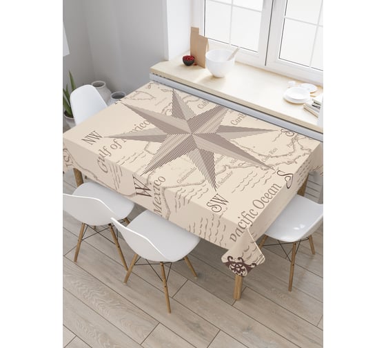 Прямоугольная скатерть JoyArty Ориентир на карте из сатена tc_38944_120x145 1