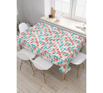 Прямоугольная скатерть JoyArty Округлые ромбы из сатена tc_37435_120x145