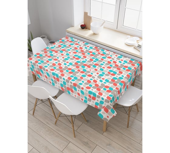 Прямоугольная скатерть JoyArty Округлые ромбы из сатена tc_37435_120x145 1