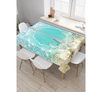 Прямоугольная скатерть JoyArty Крючок и Узоры из сатена tc_5001_120x145