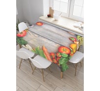 Прямоугольная скатерть JoyArty Овощное ассорти из сатена tc_9980_120x145