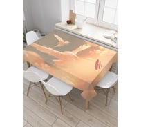 Прямоугольная скатерть JoyArty Облачные орлы из сатена tc_23061_120x145