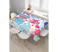 Прямоугольная скатерть JoyArty Подводное счастье из сатена tc_9514_120x145