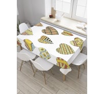 Прямоугольная скатерть JoyArty Лоскутные сердца из сатена tc_32357_120x145