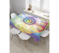Прямоугольная скатерть JoyArty Красочные символы из сатена tc_33736_120x145