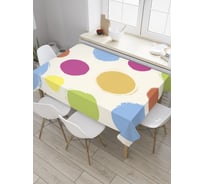 Прямоугольная скатерть JoyArty Красочные круги из сатена tc_31059_120x145