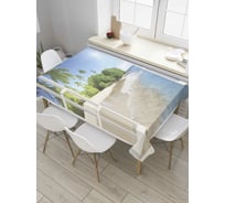 Прямоугольная скатерть JoyArty Окно тропиков из сатена tc_8561_120x145