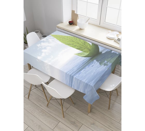 Прямоугольная скатерть JoyArty Лиственный кораблик из сатена tc_32764_120x145 1