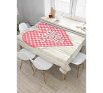 Прямоугольная скатерть JoyArty Любовь в клеточку из сатена tc_78161_120x145