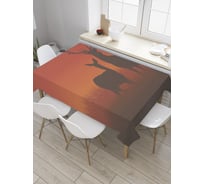 Прямоугольная скатерть JoyArty Олени на закате из сатена tc_35790_120x145