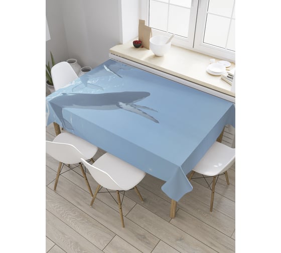 Прямоугольная скатерть JoyArty Пара китов из сатена tc_9228_120x145 1