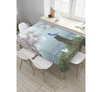 Прямоугольная скатерть JoyArty Пение у реки из сатена tc_8010_120x145