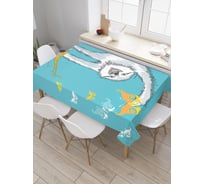 Прямоугольная скатерть JoyArty Ленивец и бабочки из сатена tc_37875_120x145
