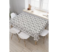 Прямоугольная скатерть JoyArty Орнамент на сером фоне из сатена tc_30662_120x145