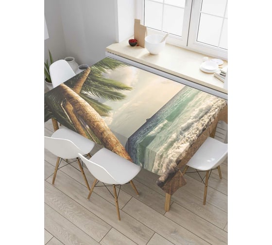 Прямоугольная скатерть JoyArty Переплетенные пальмы из сатена tc_6993_120x145 1