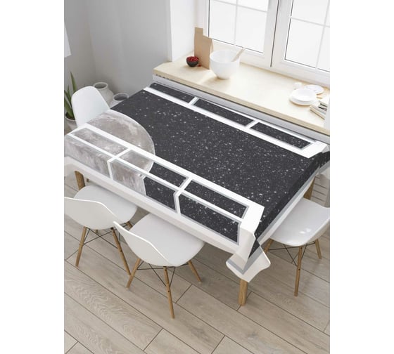 Прямоугольная скатерть JoyArty Космическое окно из сатена tc_7355_120x145