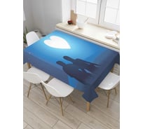 Прямоугольная скатерть JoyArty Луна в форме сердца из сатена tc_53938_120x145