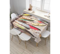 Прямоугольная скатерть JoyArty Набор блесен из сатена tc_4643_120x145